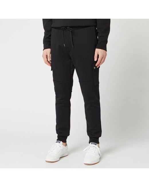 Polo Ralph Lauren Black Double Knit Cargo Jogger Trousers for men