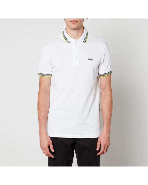 Boss Paddy Cotton-Piqué Polo Shirt in White für Herren