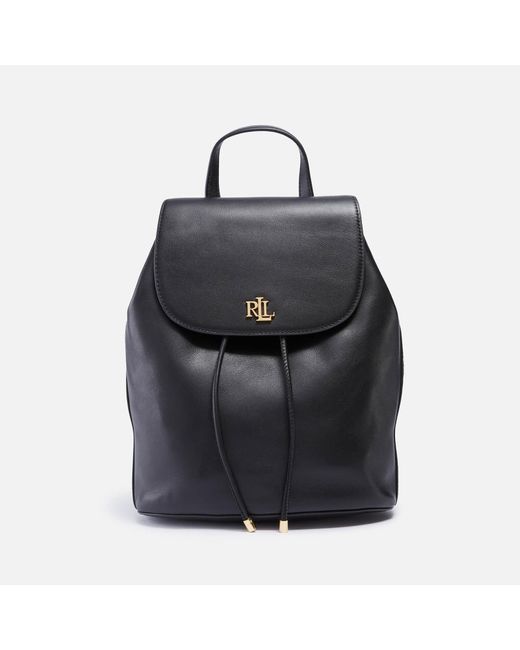 Lauren by Ralph Lauren Medium Winny 25 Leather Backpack in Black | Lyst
