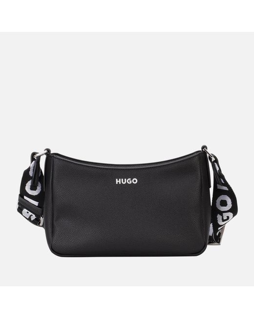 HUGO Black Bel Small Hobo Faux Leather Bag