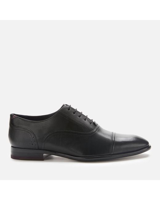 Ted Baker Black Circass Leather Toe Cap Oxford Shoes for men