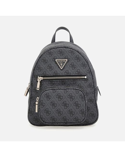 Guess Black Eco Elements Monogram Faux Leather Backpack