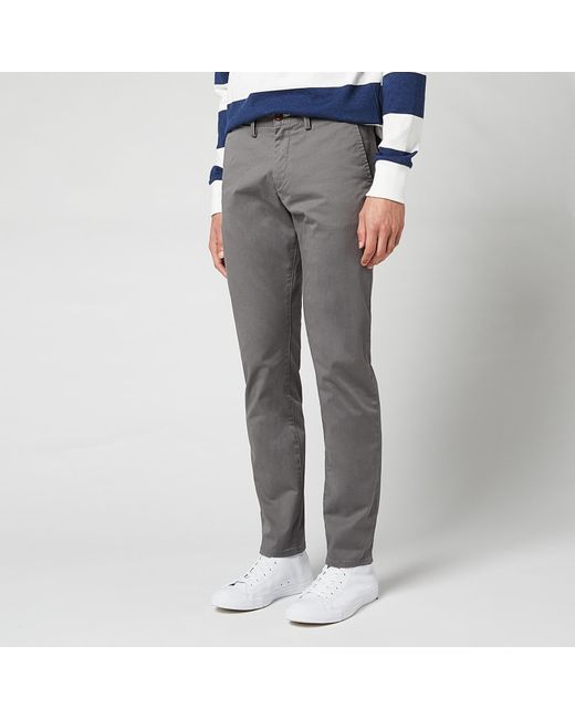 GANT Cotton Slim Fit Twill Chinos in Grey (Gray) for Men | Lyst