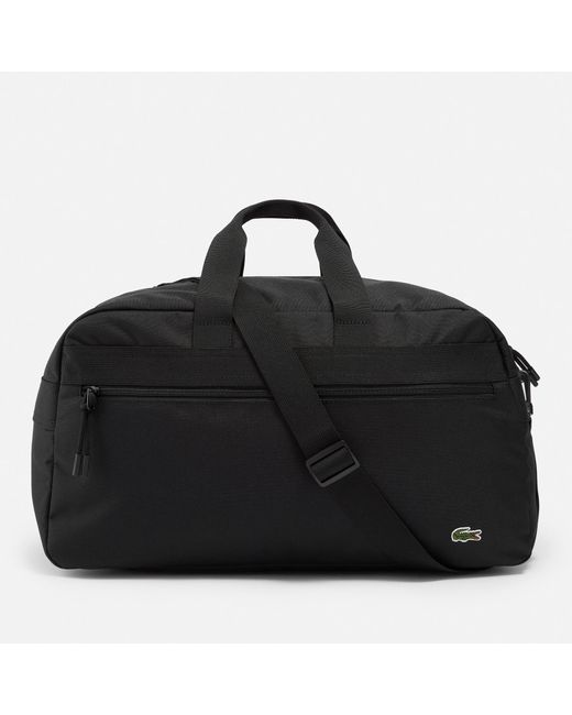 Lacoste Black Recycled Canvas Duffle Bag for men