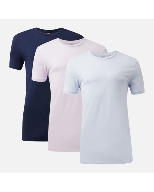 Polo Ralph Lauren Blue Three-pack Cotton-jersey T-shirts for men