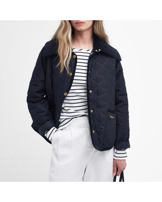 Barbour Blue Gosford Harlequin-quilted Shell Jacket