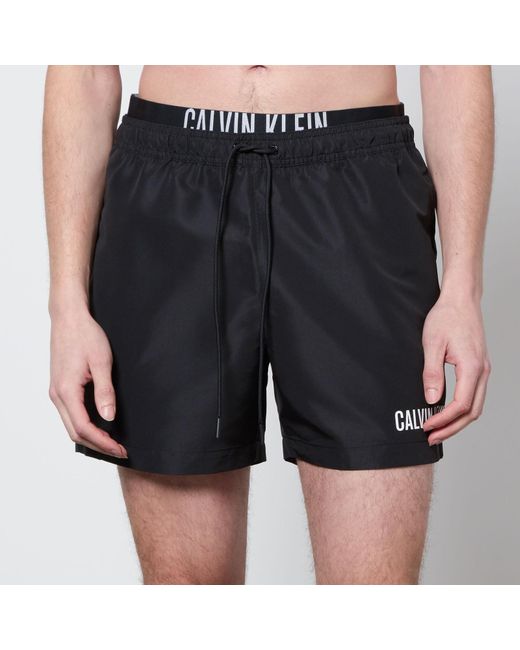 Calvin Klein Black Double Waist Swim Shorts for men