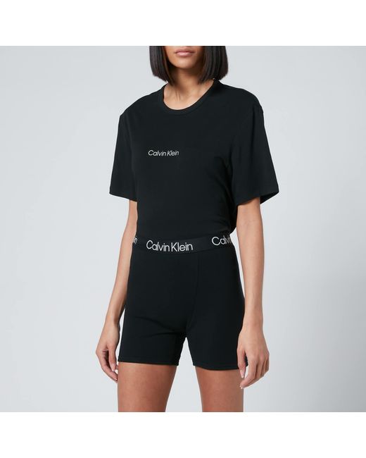 Calvin Klein Short Sleeve T-shirt And Shorts Set in Black | Lyst