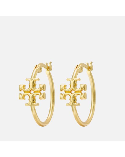 Tory Burch Metallic Small Eleanor Gold-tone Hoop Earrings
