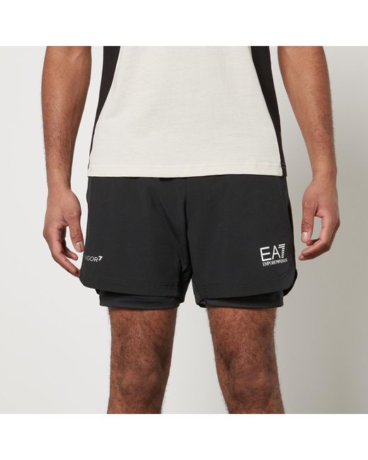 EA7 Black Vigor Light Jersey Shorts for men