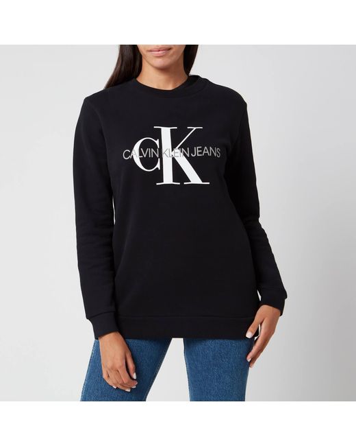 Calvin Klein Womens Ck Black Logo-print Cotton Sweatshirt M - Save 42% -  Lyst