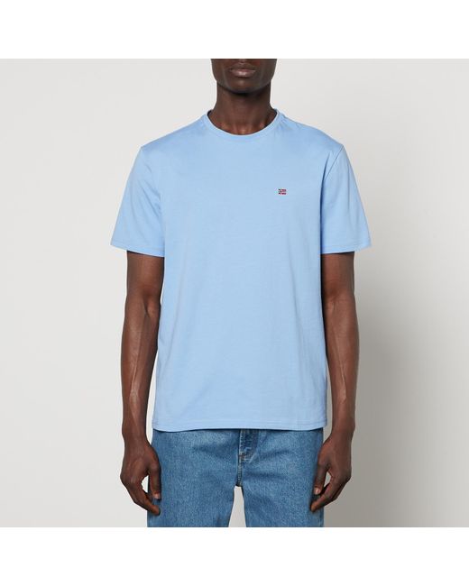 Napapijri Blue Salis Cotton-jersey T-shirt for men