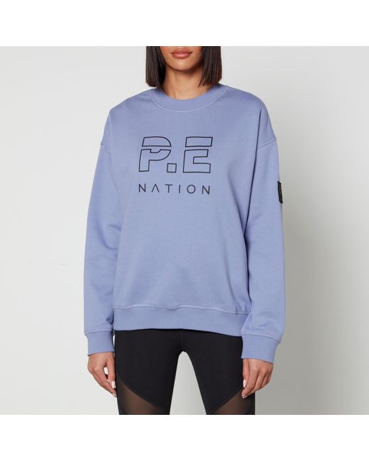 P.E Nation Blue Logo-print Organic Cotton-jersey Sweatshirt