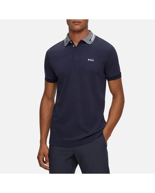 Boss Blue Paddy 1 Cotton-piqué Polo Shirt for men