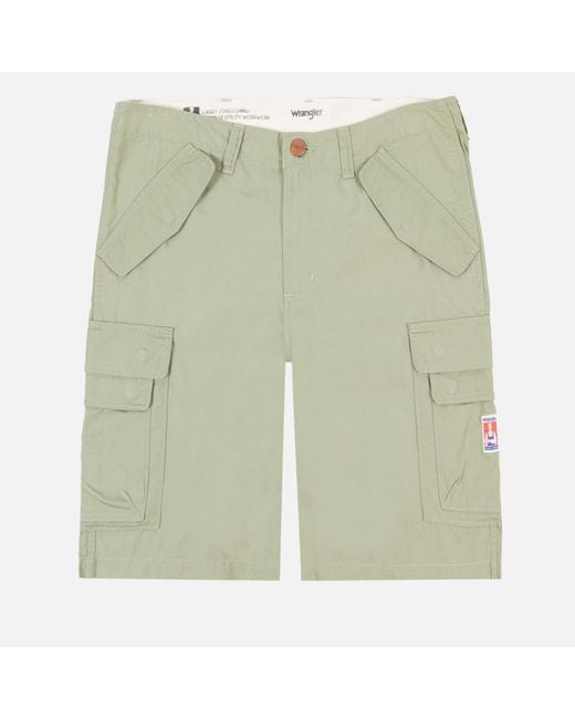 Wrangler Green Casey Jones Cotton Cargo Shorts for men