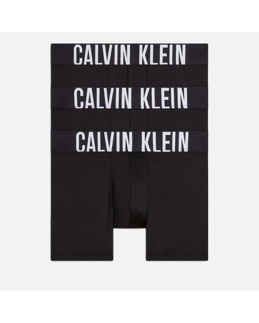 Calvin Klein Black Intense Power Microfibre 3-pack Stretch-jersey Boxer Briefs for men