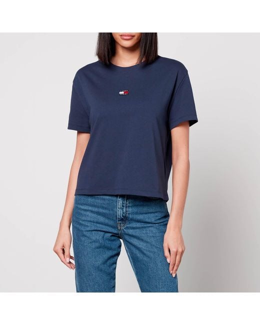 Tommy Hilfiger Blue Classic Cotton-blend Small Badge T-shirt