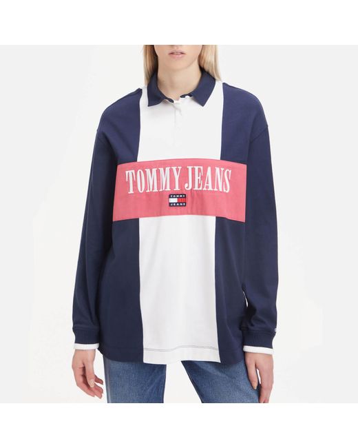 Tommy Hilfiger Archive Blocking Cotton-jersey Rugby Polo Shirt in Blue |  Lyst