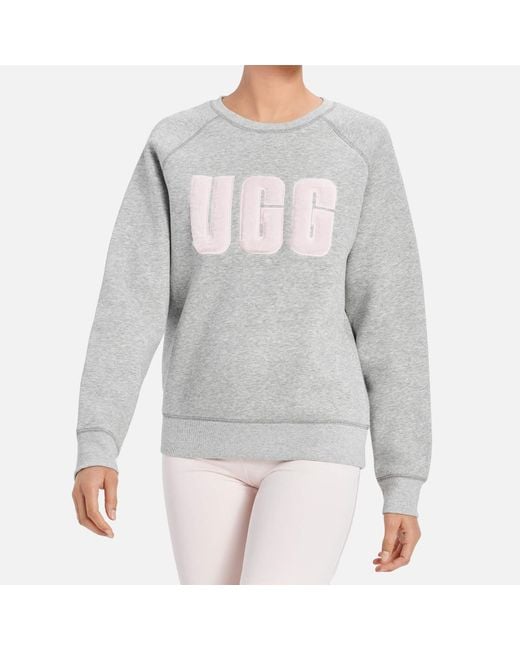 fuzzy logo crewneck sweatshirt