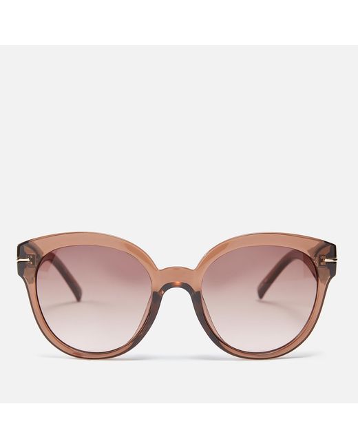 Le Specs Brown Capacious Acetate Round-frame Sunglasses