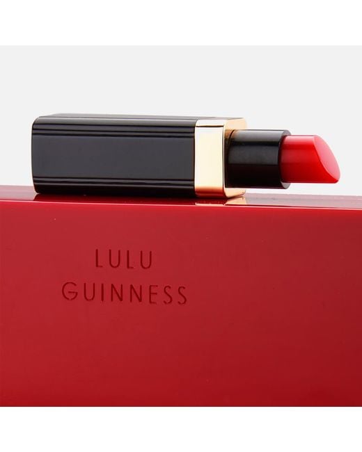 Lulu Guinness Chloe Perspex Clutch Bag With Lipstick in Red Lyst