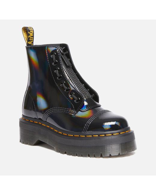 Dr. Martens Sinclair Rainbow Patent Leather Boots in Black | Lyst Australia