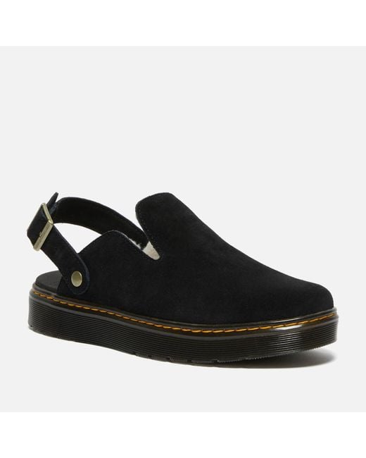 Dr. Martens Black Suede Carlson Lined Mules for men