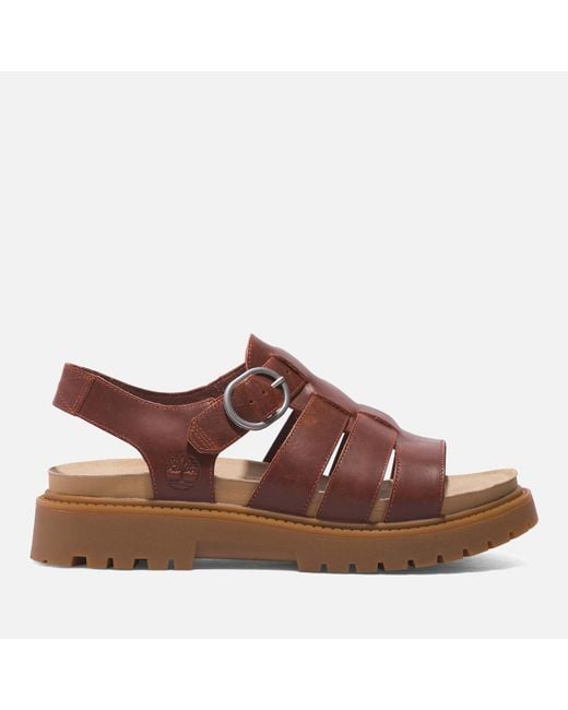 Timberland Brown Clairemont Way Leather Fisherman Sandals