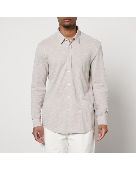 Boss Gray Roan-kent Cotton-piqué Shirt for men