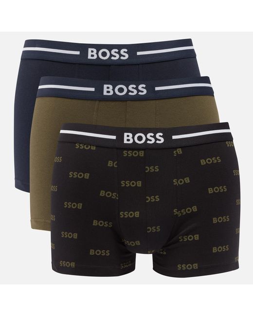 Boss Three-Pack Cotton-Blend Jersey Boxer Shorts in Black für Herren