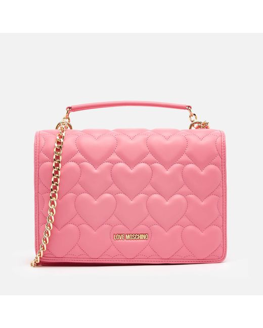Love Moschino Pink Heart Quilt Shoulder Bag