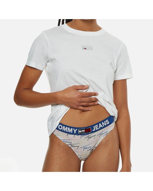 Tommy Hilfiger Denim Tommy Jeans Signature Stretch Cotton-jersey Bikini  Briefs in White | Lyst