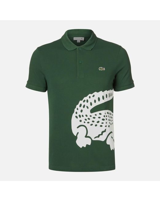Lacoste Green Short Sleeve Large Croc Animation Regular Fit Polo Shirt for men