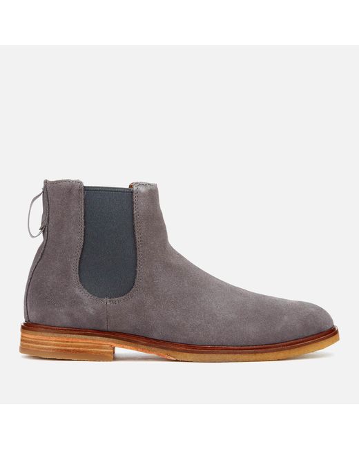 Clarks Gray Clarkdale Gobi Suede Chelsea Boots for men