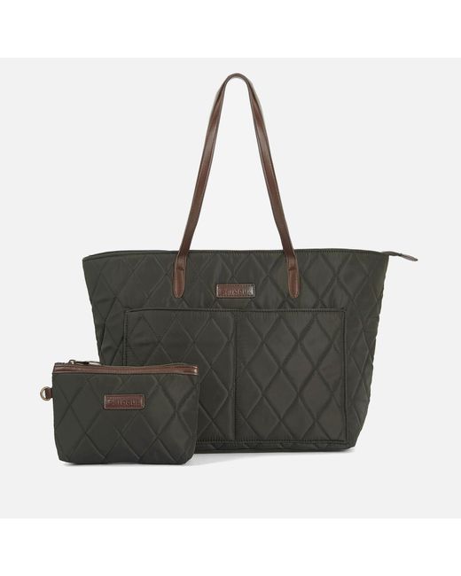 Barbour Black Quilted Shell Tote Bag