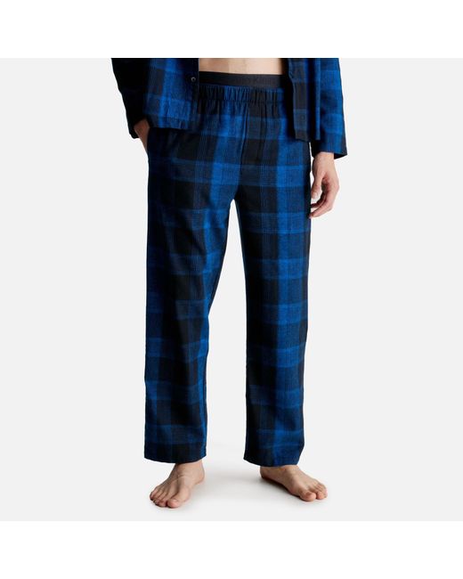 Calvin Klein Cotton-Flannel Sleep Pants in Blue für Herren