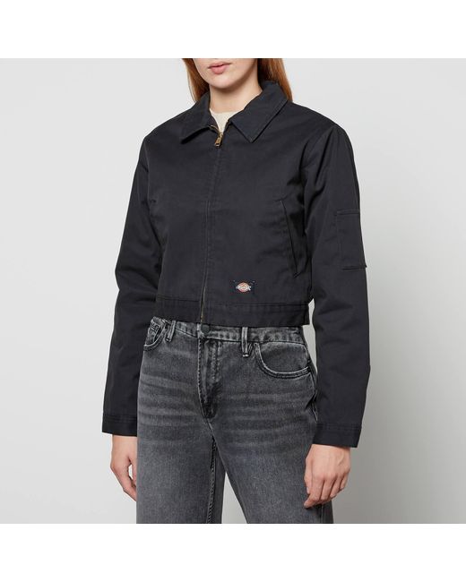 Dickies Eisenhower Cropped Canvas Jacket in Black Lyst