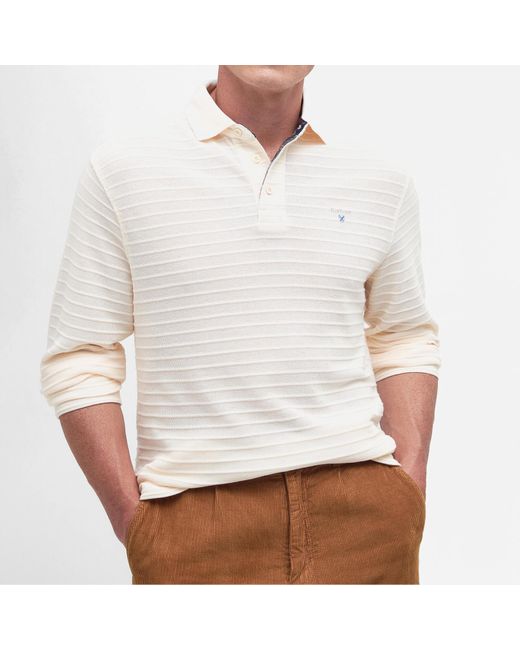 Barbour White Cramlington Cotton-blend Knit Polo Shirt for men