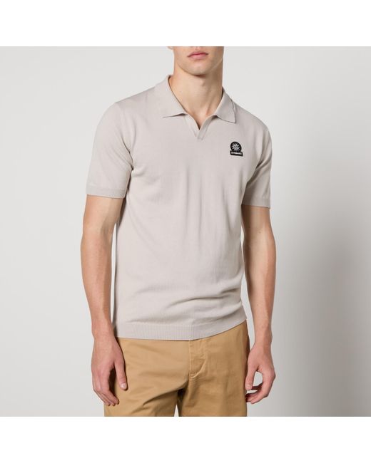 Sandbanks Natural Knitted Organic Cotton Polo Shirt for men