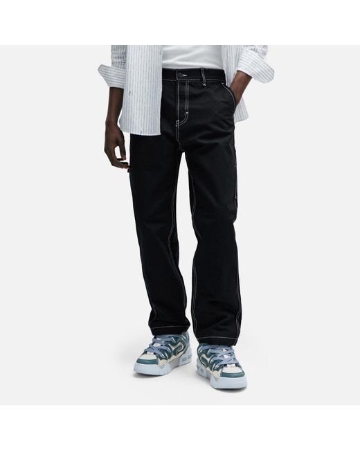 HUGO Black Gion241 Contrast Stitch Denim Jeans for men