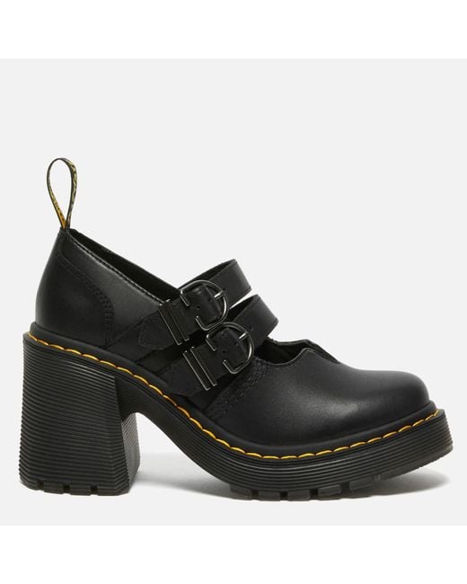 Dr. Martens Lottee Leather Heeled Mary-jane Shoes in Black | Lyst Australia
