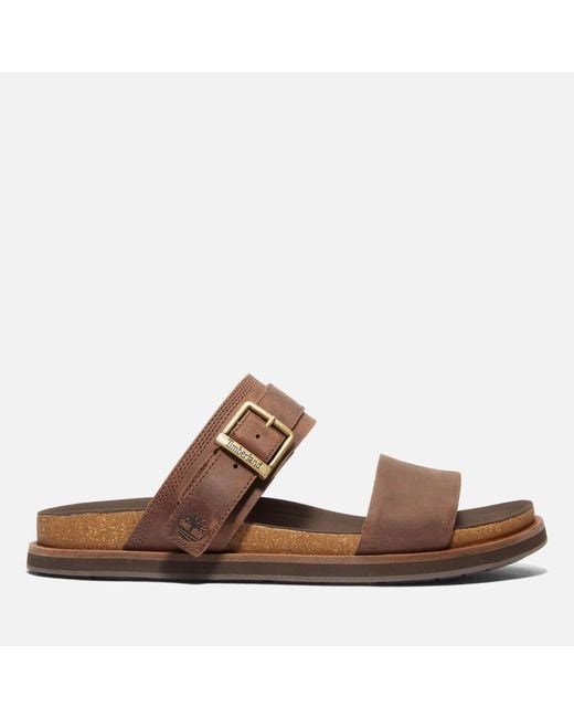 Timberland Brown Amalfi Vibes Double Strap Leather Sandals for men