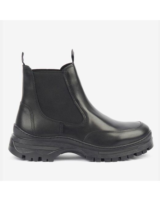 Barbour Black International Morgan Chunky Leather Chelsea Boots