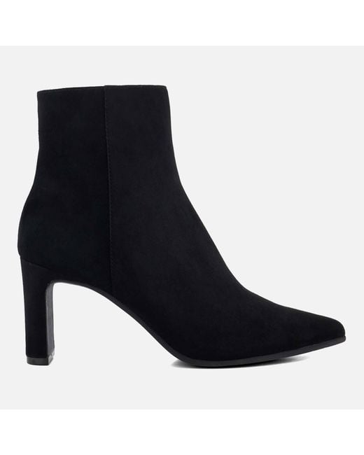 Dune Black Ottaly Suede Heeled Boots