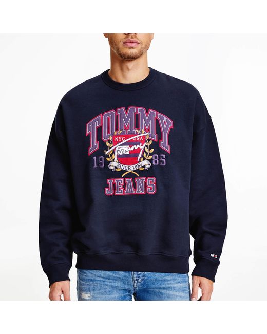 Tommy Hilfiger Denim College Logo Sweatshirt in Blue for Men | Lyst Canada