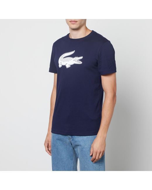 Lacoste Big Croc Cotton-jersey T-shirt in Blue for Men | Lyst Canada