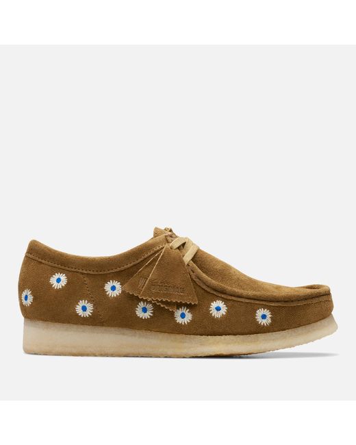 Clarks Brown Suede Wallabee Shoes for men