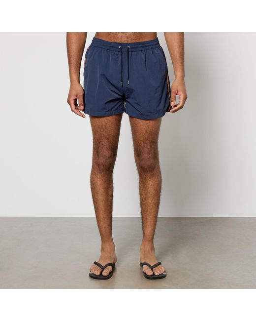 Paul Smith Blue Stripe Recycled Shell Swimming Shorts for men