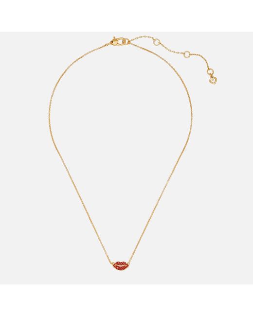 Kate Spade Metallic Lips Gold-toned Necklace