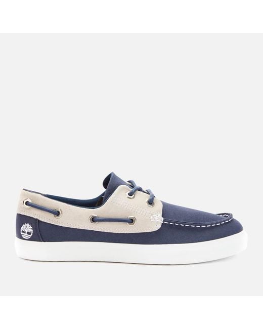 Timberland Union Wharf Canvas 2 Eye Boat Shoes in Blue for Men | Lyst Canada